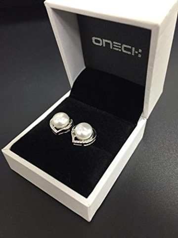 ONECK Damen Ohrstecker Ohrringe Set Basic 925 Sterling Silber mit süßwasserperlen - 