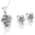 ONECK Damen Schmuck set 925 Sterling Silber Ohrringe Silber mit Kette Silber - 