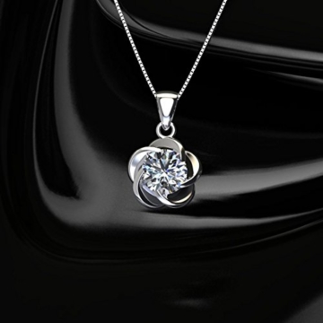 ONECK Damen Schmuck set 925 Sterling Silber Ohrringe Silber mit Kette Silber - 