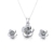 ONECK Damen Schmuck set 925 Sterling Silber Ohrringe Silber mit Kette Silber -