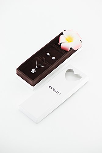 ONECK Damen Schmuck set 925 Sterling Silber Ohrringe Silber mit Kette Silber - 