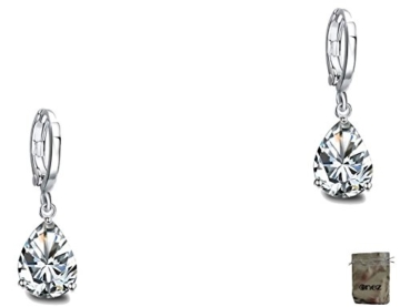 Original Enez Ohrringe Creolen echt 925 Sterling Silber L:2,0cm Stein Ø 1,1 cm + Geschenkbeutel R1177 -