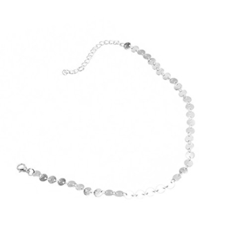 Saingace Frauen Sexy Denim Übertreibung mit Halskette (Silber) - 