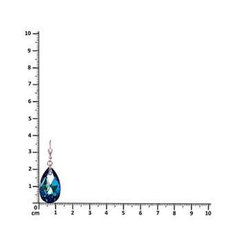 Schöner-SD, Ohrringe 925 Silber Rhodium mit Swarovski® Kristall Tropfen 22mm groß, Farbe Bermuda Blue, blau - 