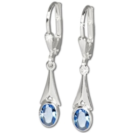 SilberDream Damen-Ohrhänger mit Zirkonia Stein hellblau 925 Sterling Silber SDO514H -