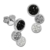 SilberDream Glitzer Ohrstecker drei Kreise 925 Sterling Silber mit Tschechischen Preciosa Kristallen schwarz Ohrringe für Damen GSO600S -