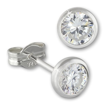 SilberDream Ohrringe Zirkonia weiß 5mm 925 Sterling Silber Ohrstecker SDO5535W -