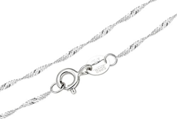 Silberschmuck Kette 925 Sterling Silber Sterlingsilber Kette Halskette für Damen, Silber Singapurkette -