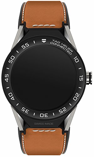Uhr Tag Heuer Connected Modular sbf8 a8001.11ft6110 Quarz (Batterie) Titan Quandrante schwarz Armband Leder -