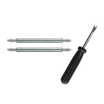 Uhrenarmband 18mm Leder schwarz mit Naht, Bombage - Lederarmband für Uhren - inkl. Federstege & Werkzeug - dezent bombiertes Uhren Ersatzband - Marburger Uhrenarmbänder seit 1945 - schwarz / silber - 