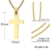 Vnox Herren Edelstahl Einfache Kreuz Kreuz Anhänger Halskette mit 60cm Kuban Kette Gold - 