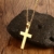 Vnox Herren Edelstahl Einfache Kreuz Kreuz Anhänger Halskette mit 60cm Kuban Kette Gold - 
