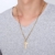 Vnox Herren Edelstahl Einfache Kreuz Kreuz Anhänger Halskette mit 60cm Kuban Kette Gold - 