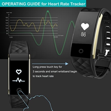 Willful SW328 Fitness Tracker mit Pulsmesser - Wasserdichte Fitness Armband Puls Armband Aktivitätstracker Schrittzähler Uhr mit Schlafmonitor Kalorienzähler Vibrationsalarm Anruf SMS Whatsapp Beachten mit iPhone Android Handy kompatibel - 