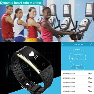 Willful SW328 Fitness Tracker mit Pulsmesser - Wasserdichte Fitness Armband Puls Armband Aktivitätstracker Schrittzähler Uhr mit Schlafmonitor Kalorienzähler Vibrationsalarm Anruf SMS Whatsapp Beachten mit iPhone Android Handy kompatibel - 