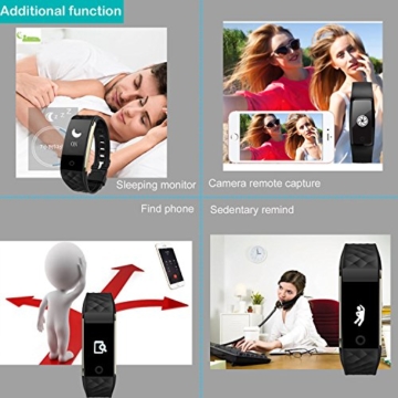 Willful SW328 Fitness Tracker mit Pulsmesser - Wasserdichte Fitness Armband Puls Armband Aktivitätstracker Schrittzähler Uhr mit Schlafmonitor Kalorienzähler Vibrationsalarm Anruf SMS Whatsapp Beachten mit iPhone Android Handy kompatibel - 