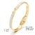 Wistic Dame Armreifen Edelstahl Gold überzog Bling Bling Armband mit Kristall Weihnachtsgeschenk(gold) - 