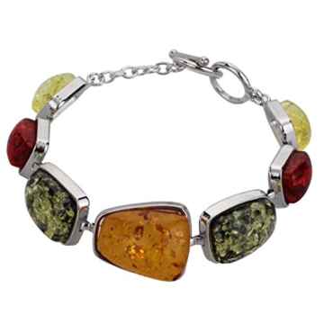 YAZILIND Frauen-Weinlese-Silber überzogene orange Bernstein-Armband-Armbänder Schmuck Geschenke -