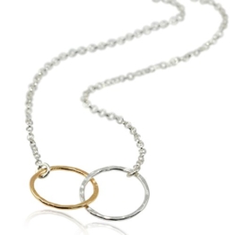 Zwei-Ton-Ewigkeits-Halskette, 925er Sterlingsilber & 14 Karat Goldgefüllt, 45,7 cm -