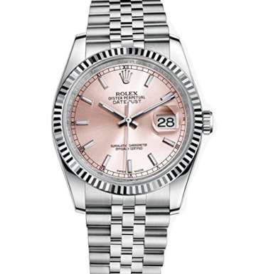 Rolex Datejust Armbanduhr, 36 Edelstahl, rosa Zifferblatt, 116234 - 1